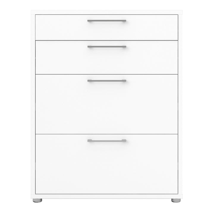 Prima Office Storage With 2 Drawers + 2 File Drawers In White - TidySpaces