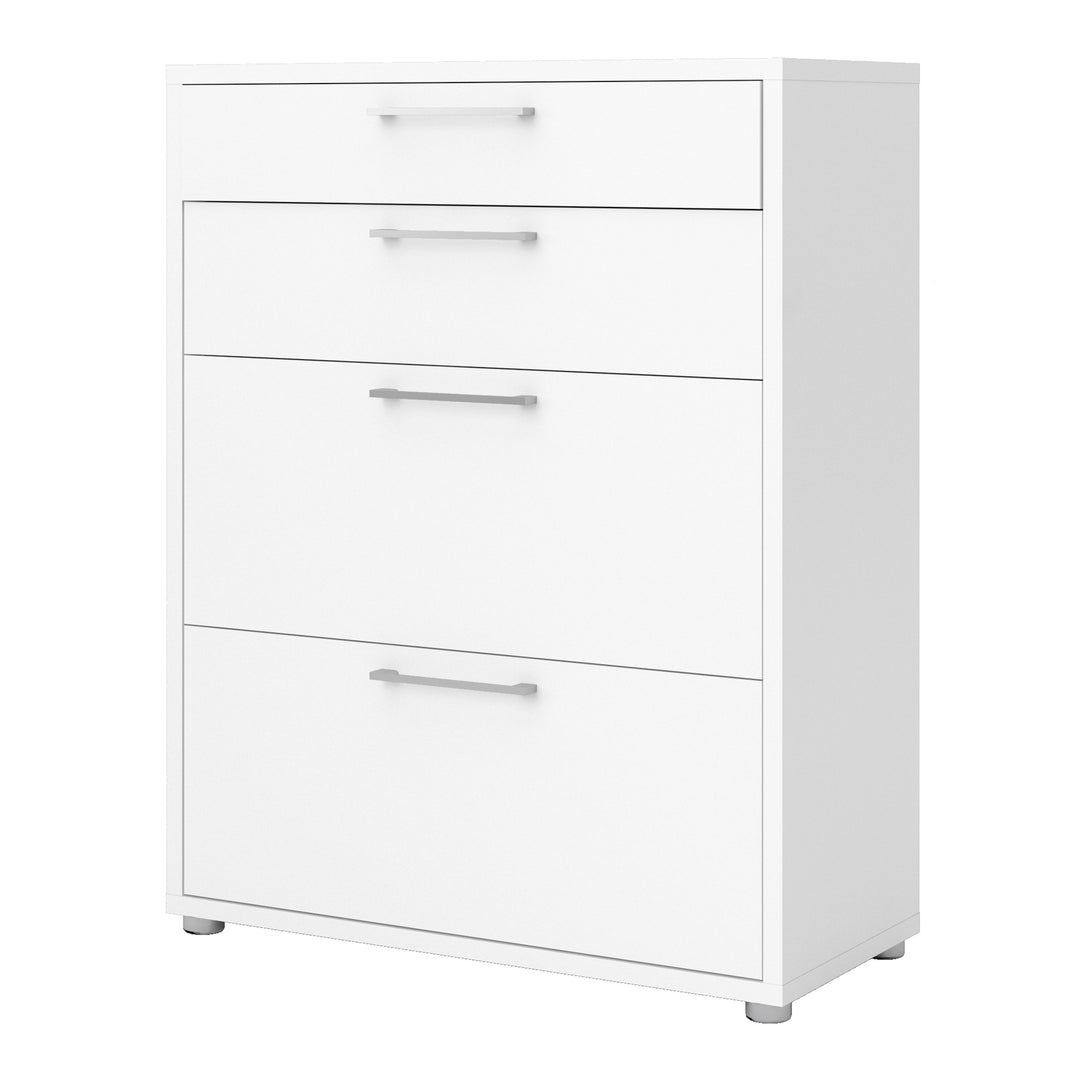 Prima Office Storage With 2 Drawers + 2 File Drawers In White - TidySpaces