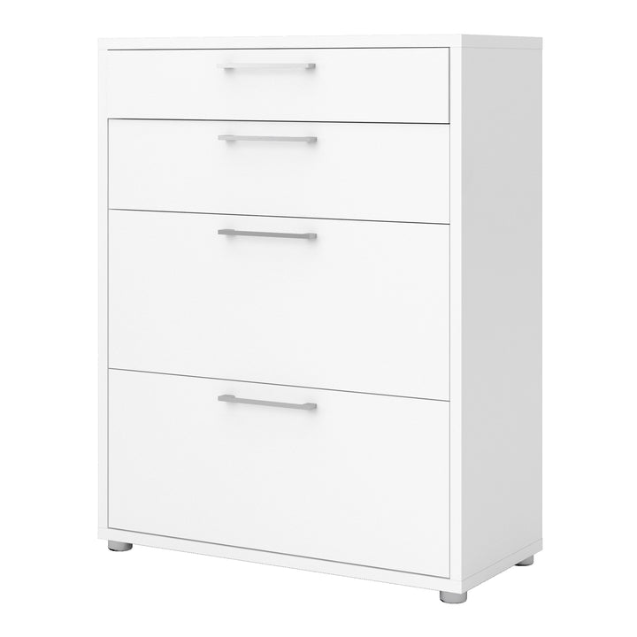 Prima Office Storage With 2 Drawers + 2 File Drawers In White - TidySpaces