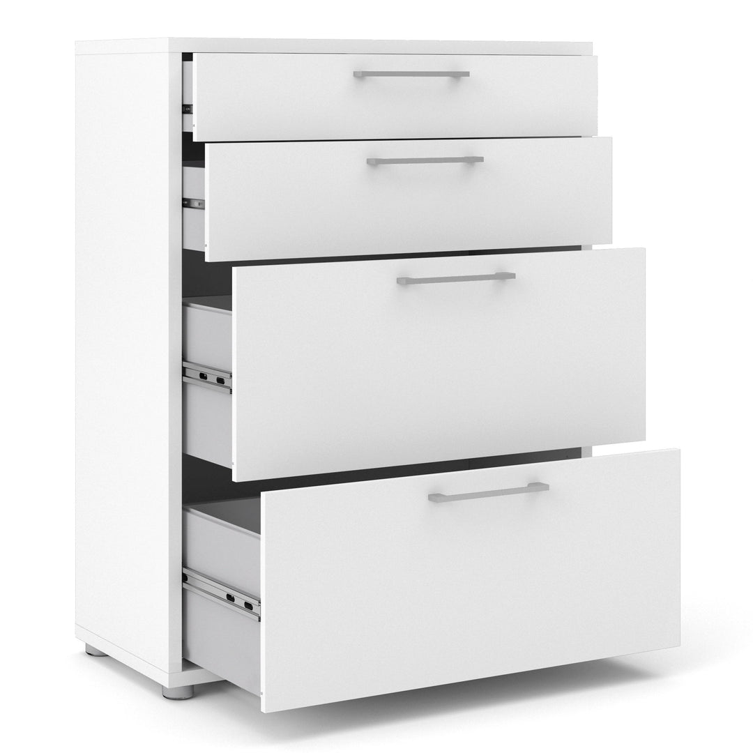 Prima Office Storage With 2 Drawers + 2 File Drawers In White - TidySpaces