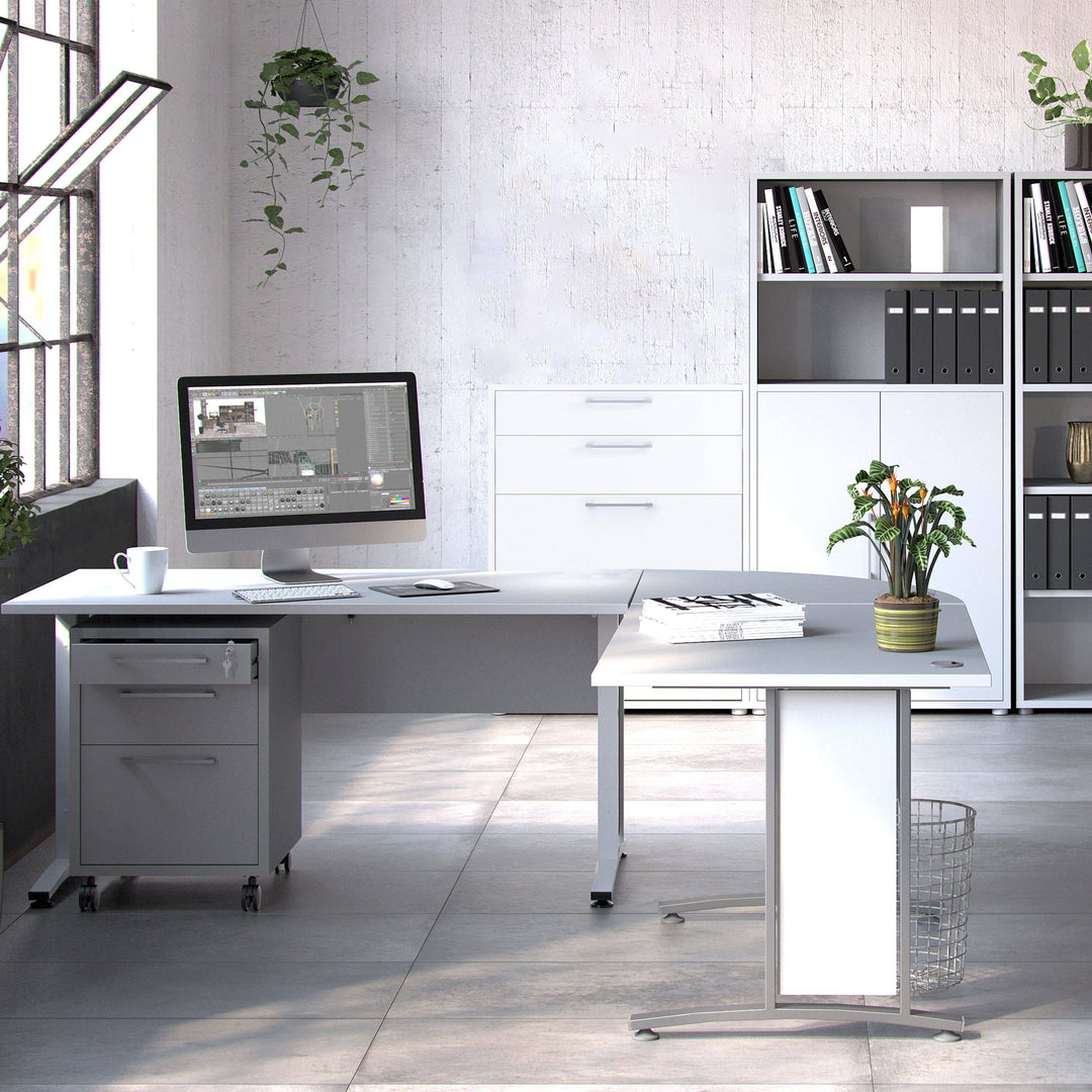 Prima Office Storage With 2 Drawers + 2 File Drawers In White - TidySpaces