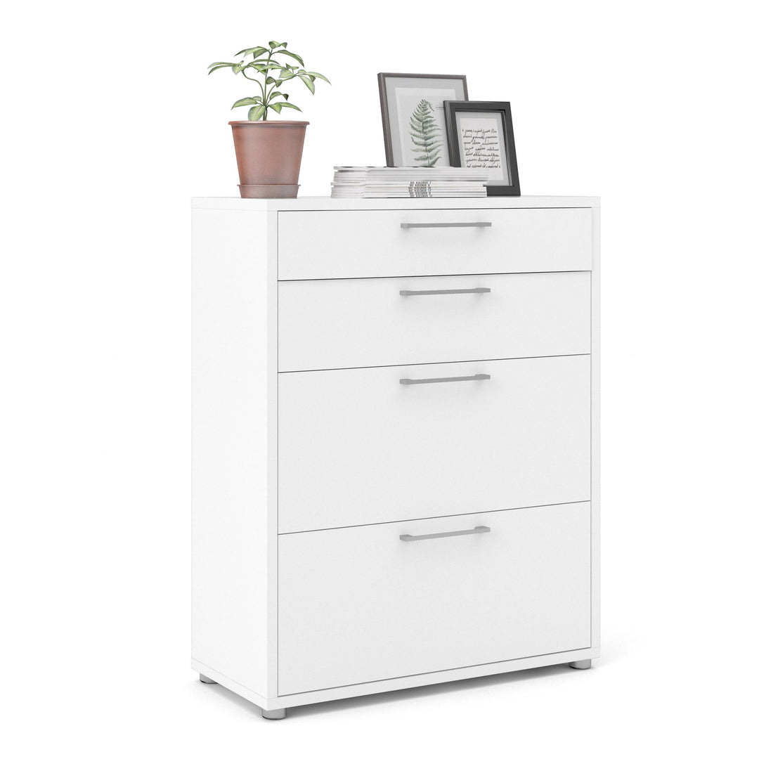 Prima Office Storage With 2 Drawers + 2 File Drawers In White - TidySpaces