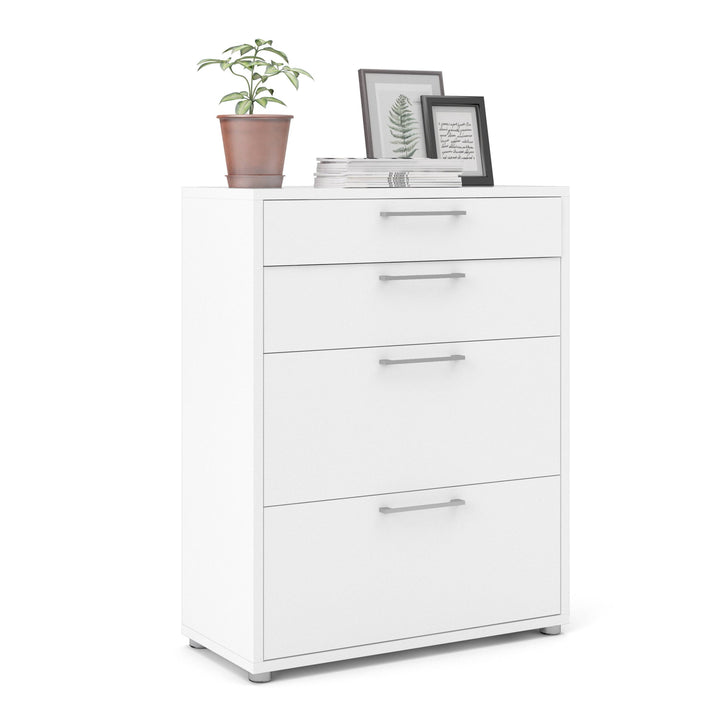 Prima Office Storage With 2 Drawers + 2 File Drawers In White - TidySpaces