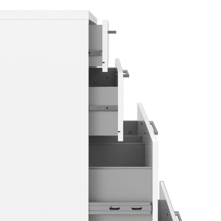 Prima Office Storage With 2 Drawers + 2 File Drawers In White - TidySpaces