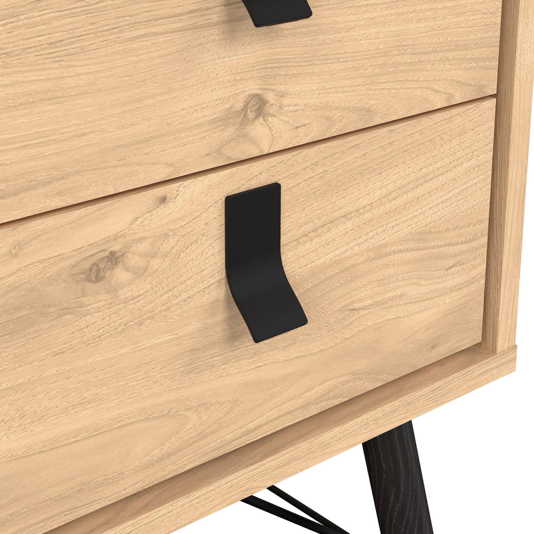 Ry Bedside Cabinet 2 Drawer in Jackson Hickory Oak - TidySpaces