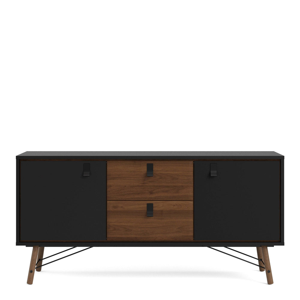 Ry Sideboard 2 doors + 2 drawers Matt Black Walnut - TidySpaces