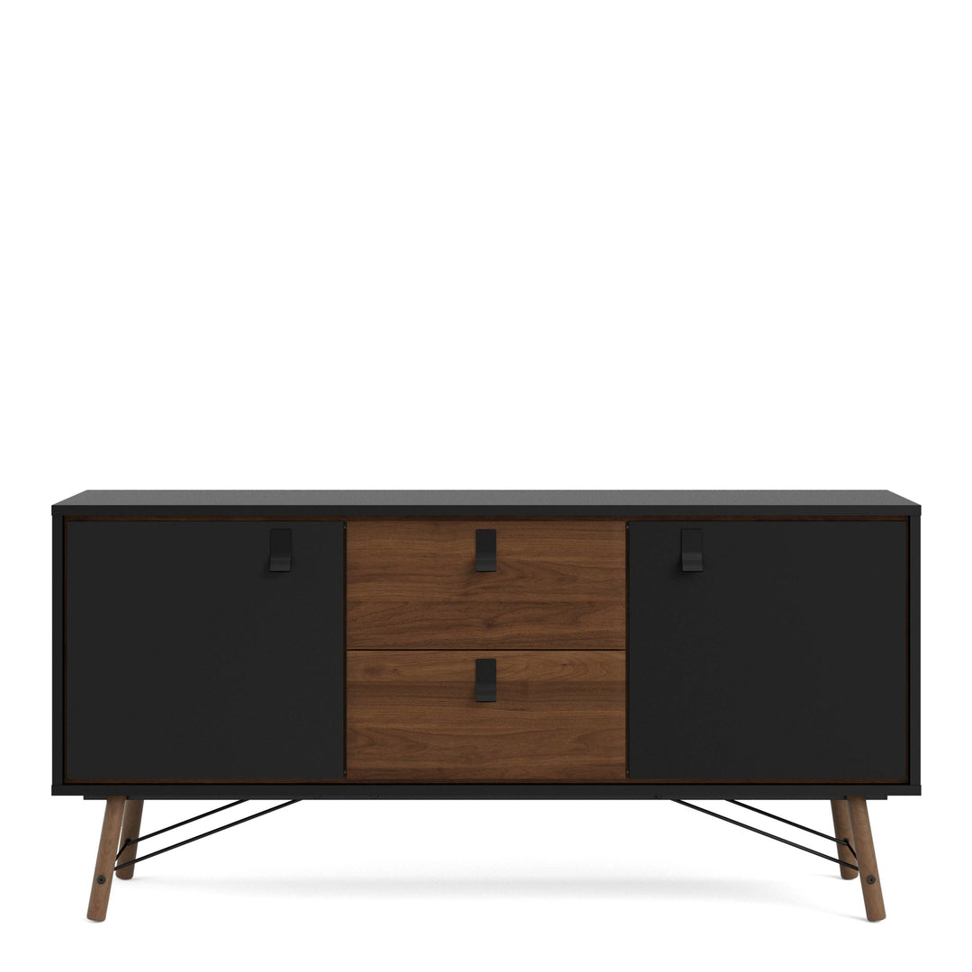 Ry Sideboard 2 doors + 2 drawers Matt Black Walnut - TidySpaces