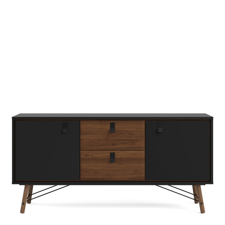 Ry Sideboard 2 doors + 2 drawers Matt Black Walnut - TidySpaces