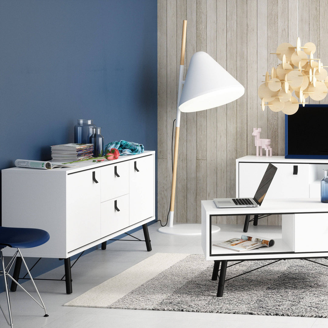 Ry Sideboard 2 doors + 2 drawers Matt White - TidySpaces