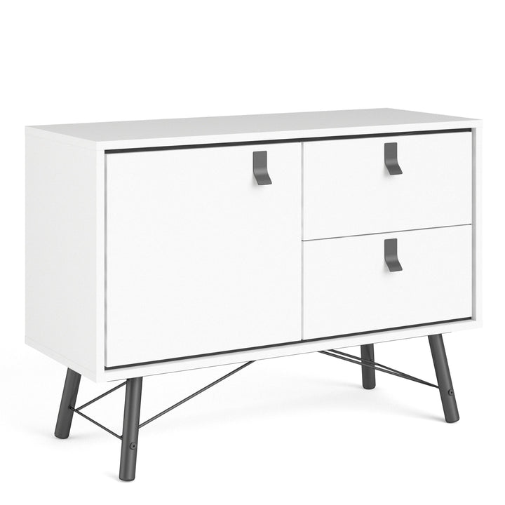 Ry Sideboard with 1 door + 2 drawers Matt White - TidySpaces