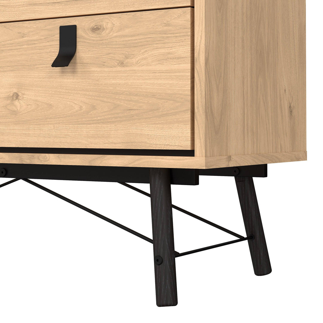 Ry Small Double Chest of Drawers 6 Drawers in Jackson Hickory Oak - TidySpaces