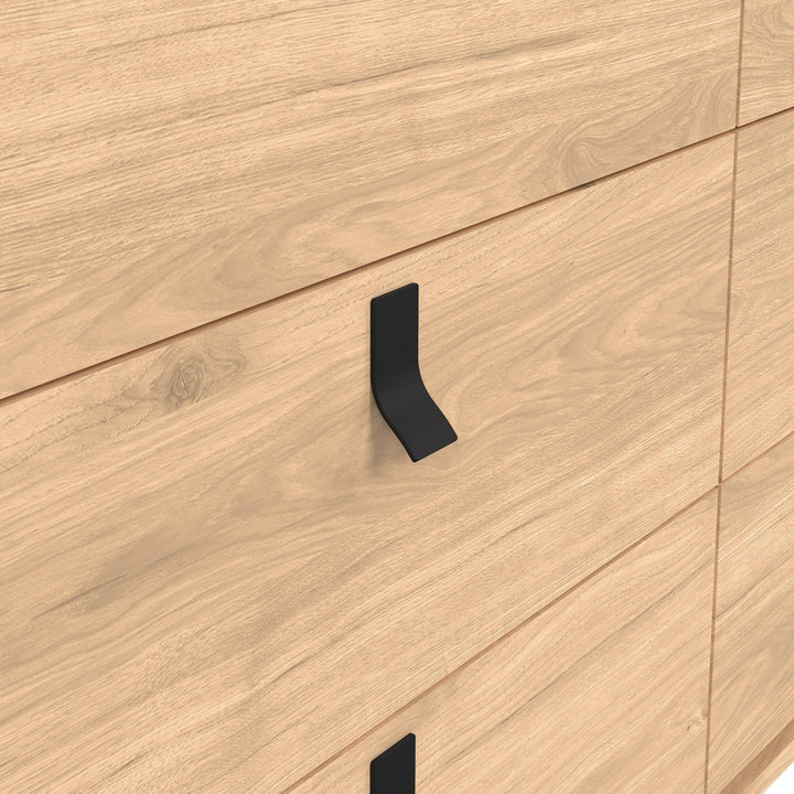 Ry Wide Double Chest of Drawers 6 Drawers in Jackson Hickory Oak - TidySpaces