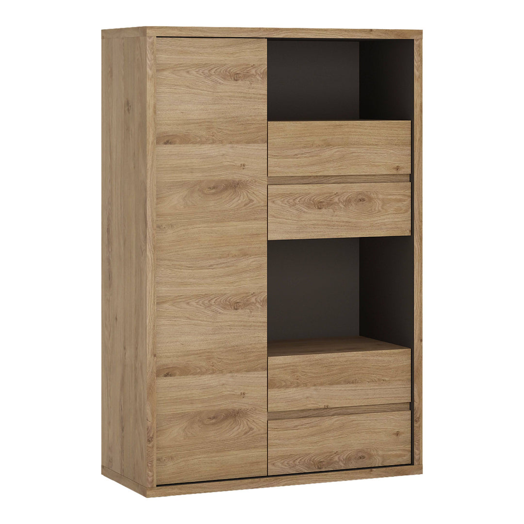 Shetland 1 Door 4 drawer display cabinet - TidySpaces
