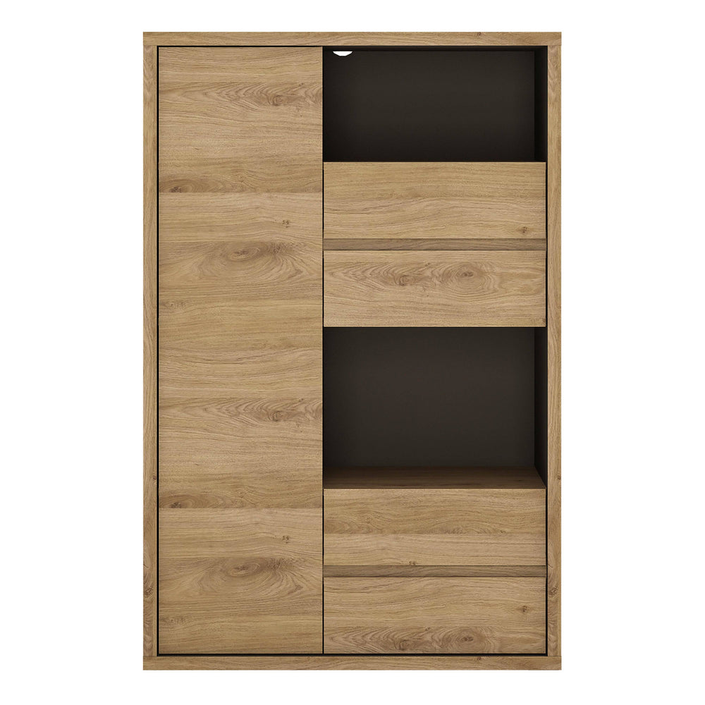 Shetland 1 Door 4 drawer display cabinet - TidySpaces