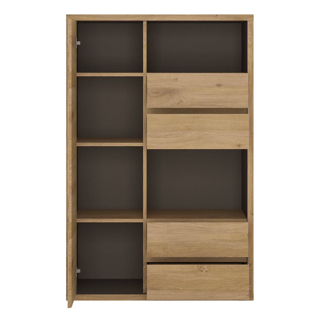 Shetland 1 Door 4 drawer display cabinet - TidySpaces