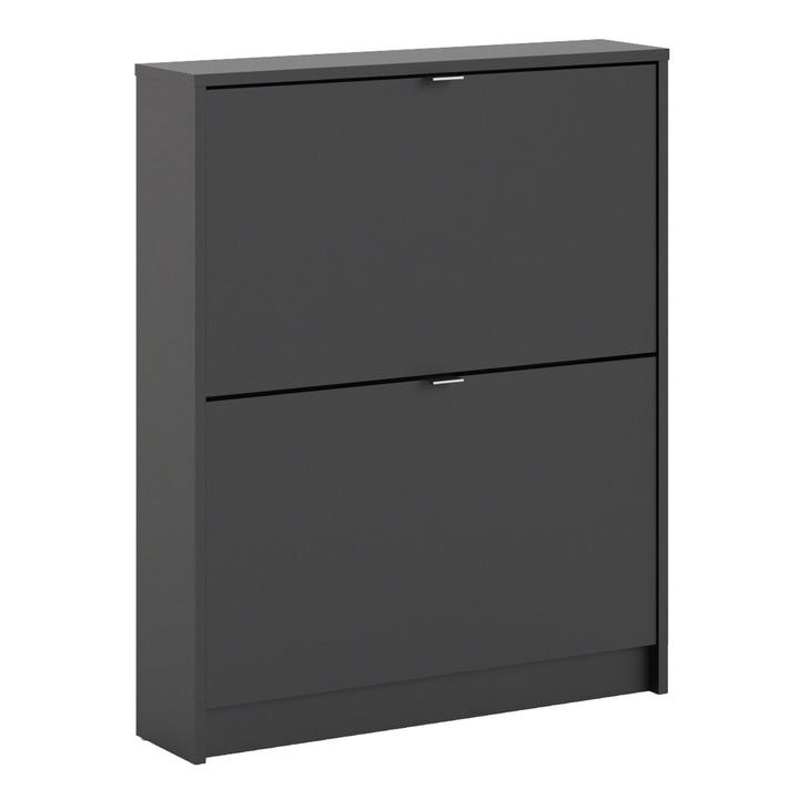 Shoes Shoe cabinet w. 2 tilting doors and 1 layer in Matt Black - TidySpaces