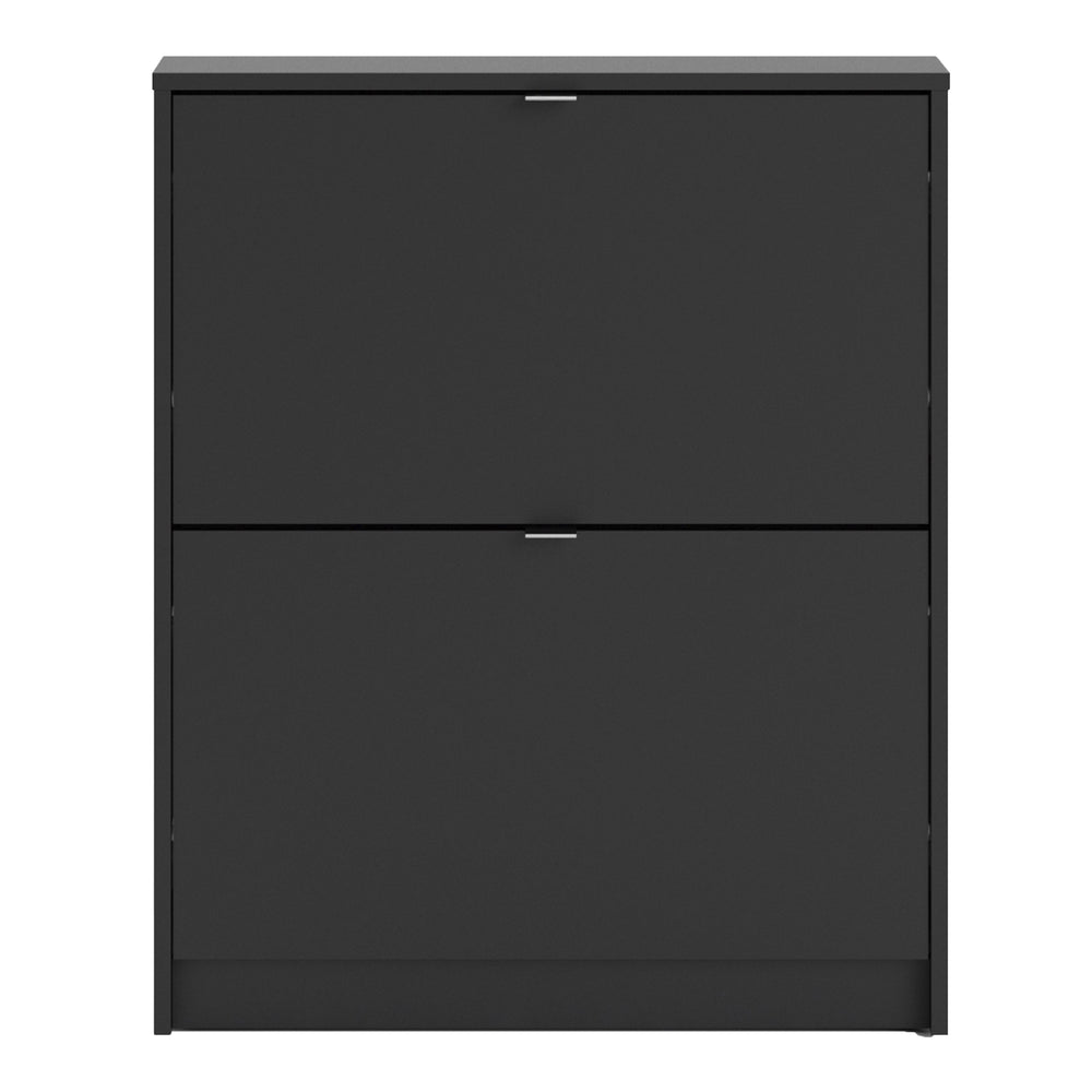 Shoes Shoe cabinet w. 2 tilting doors and 1 layer in Matt Black - TidySpaces