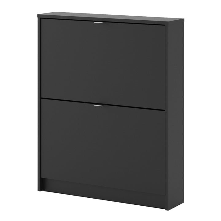 Shoes Shoe cabinet w. 2 tilting doors and 1 layer in Matt Black - TidySpaces