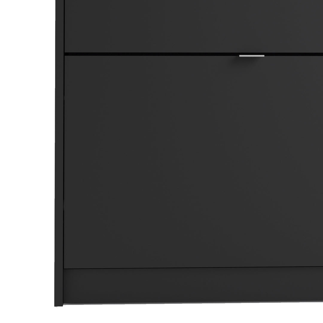 Shoes Shoe cabinet w. 2 tilting doors and 1 layer in Matt Black - TidySpaces