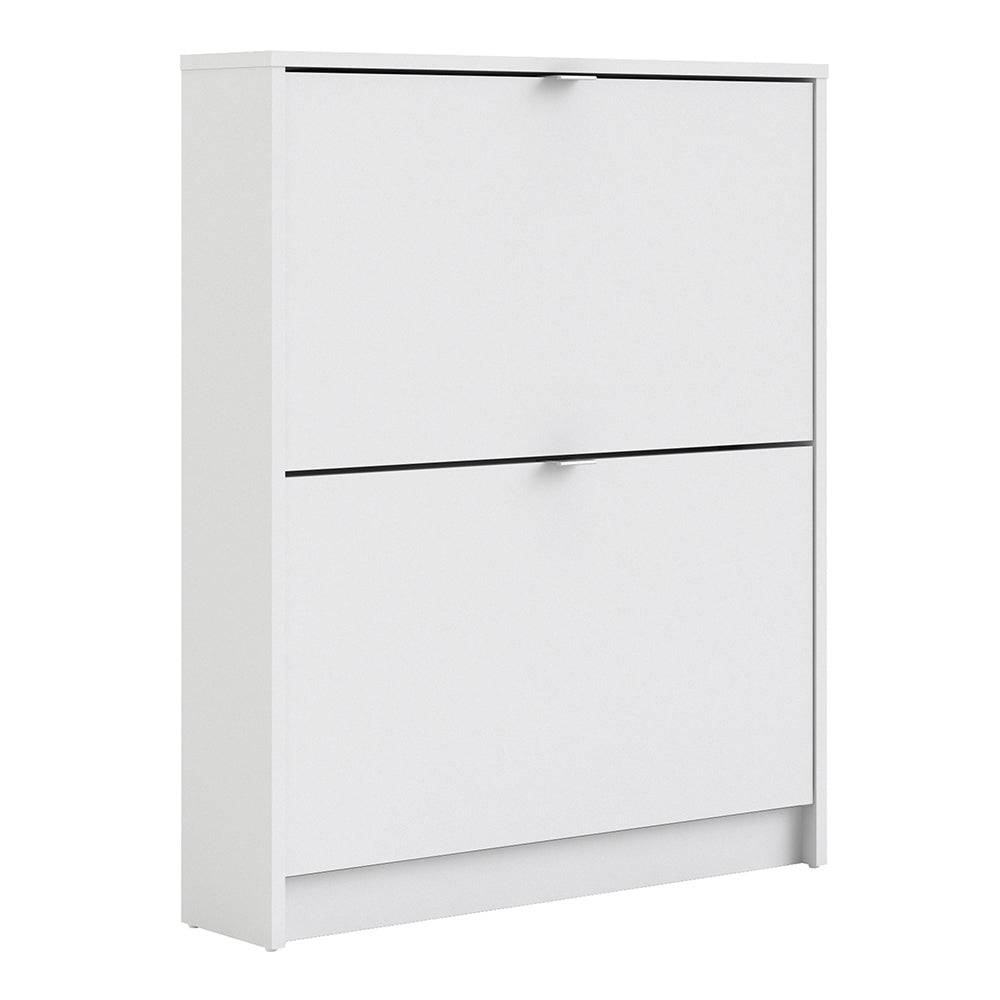 Shoes Shoe cabinet  w. 2 tilting doors and 1 layer in White - TidySpaces