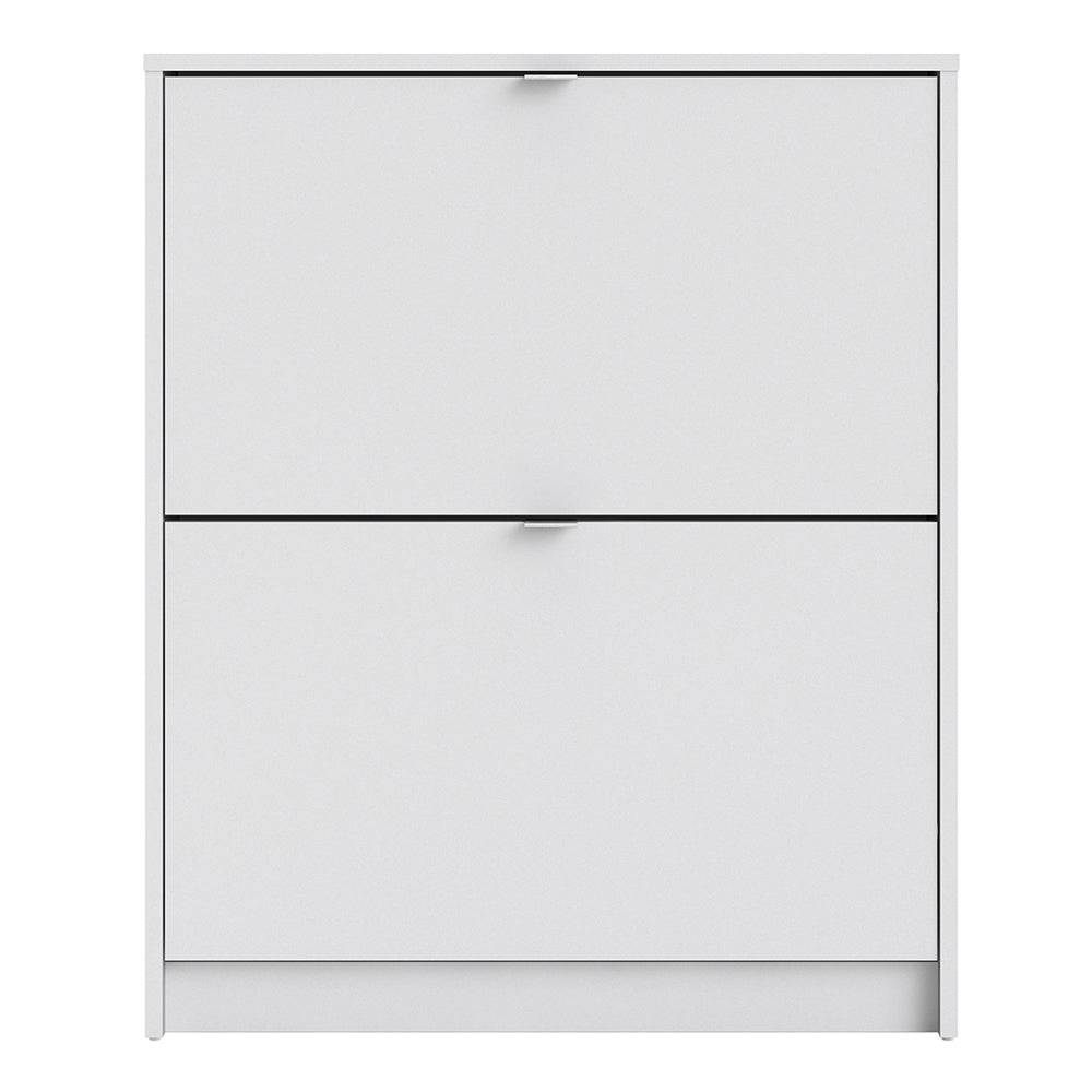 Shoes Shoe cabinet  w. 2 tilting doors and 1 layer in White - TidySpaces