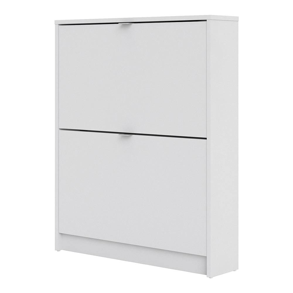 Shoes Shoe cabinet  w. 2 tilting doors and 1 layer in White - TidySpaces