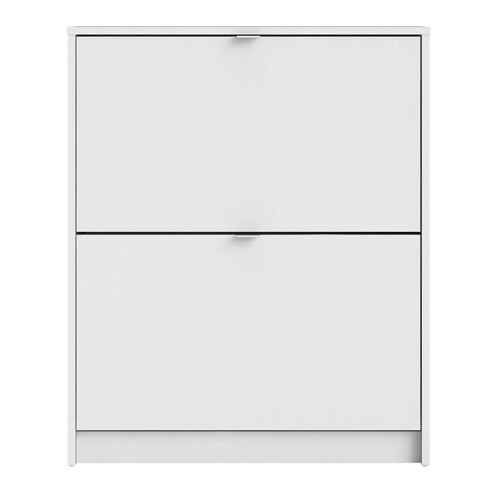 Shoes Shoe cabinet w. 2 tilting doors and 2 layers in White - TidySpaces