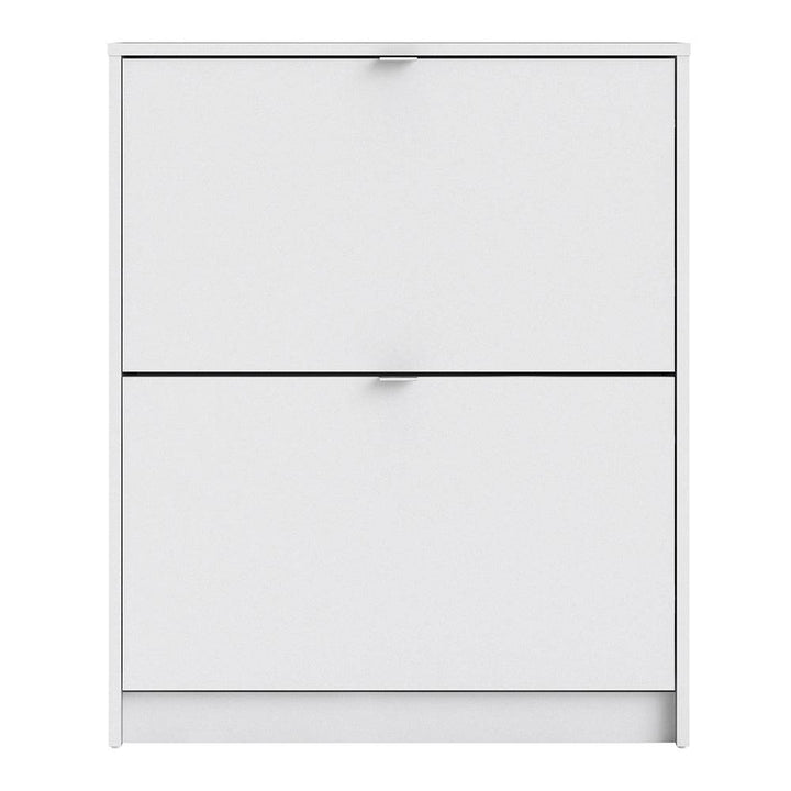 Shoes Shoe cabinet w. 2 tilting doors and 2 layers in White - TidySpaces