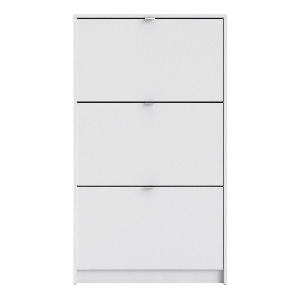 Shoes Shoe cabinet  w. 3 tilting doors and 1 layer White - TidySpaces