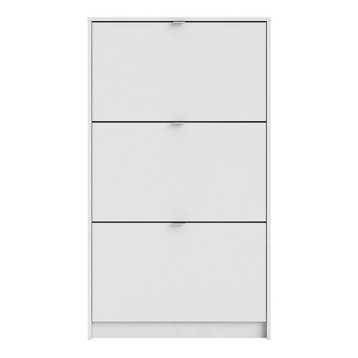 Shoes Shoe cabinet  w. 3 tilting doors and 1 layer White - TidySpaces