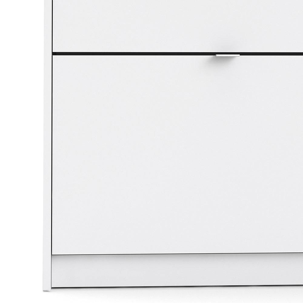 Shoes Shoe cabinet w. 4 tilting doors and 1 layer in White - TidySpaces