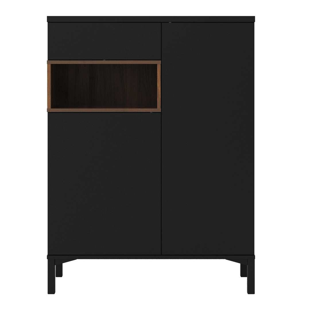 Sideboard 2 Drawers 1 Door in Black and Walnut - TidySpaces