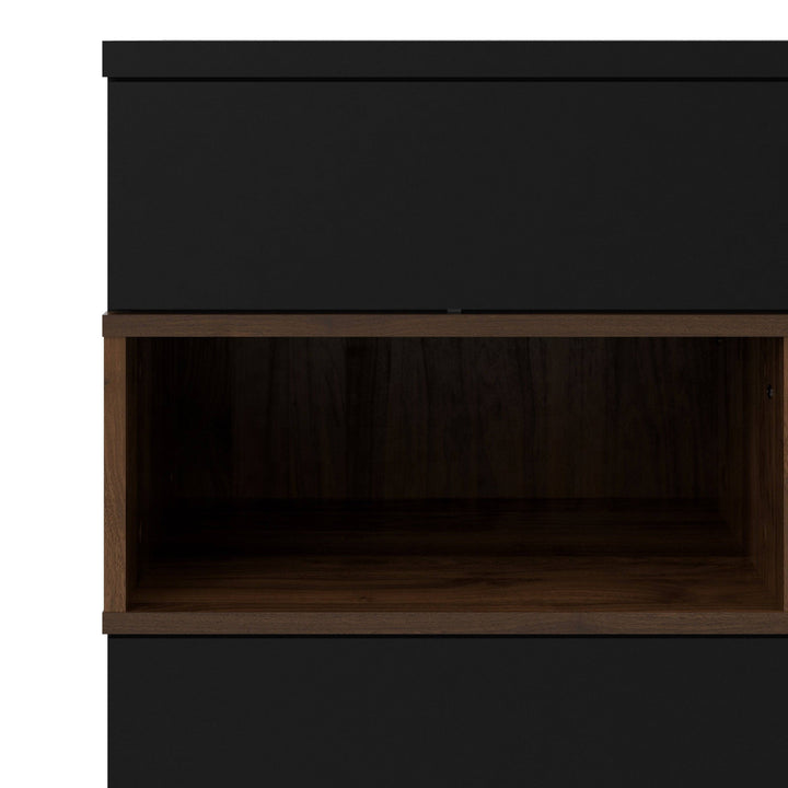 Sideboard 2 Drawers 1 Door in Black and Walnut - TidySpaces