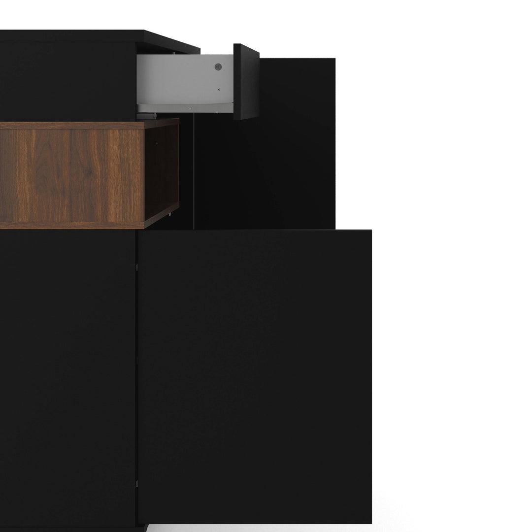 Sideboard 2 Drawers 1 Door in Black and Walnut - TidySpaces