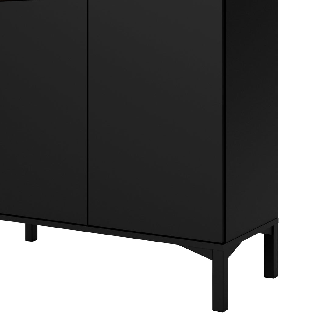 Sideboard 2 Drawers 1 Door in Black and Walnut - TidySpaces