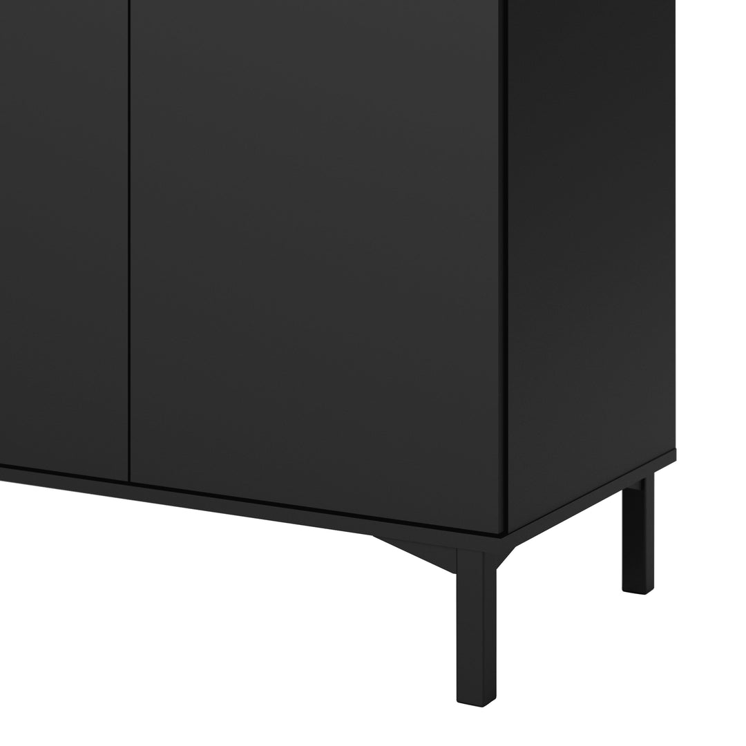 Sideboard 3 Drawers 3 Doors in Black and Walnut - TidySpaces