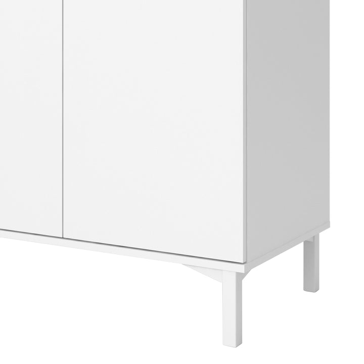 Sideboard 3 Drawers 3 Doors in White and Oak - TidySpaces