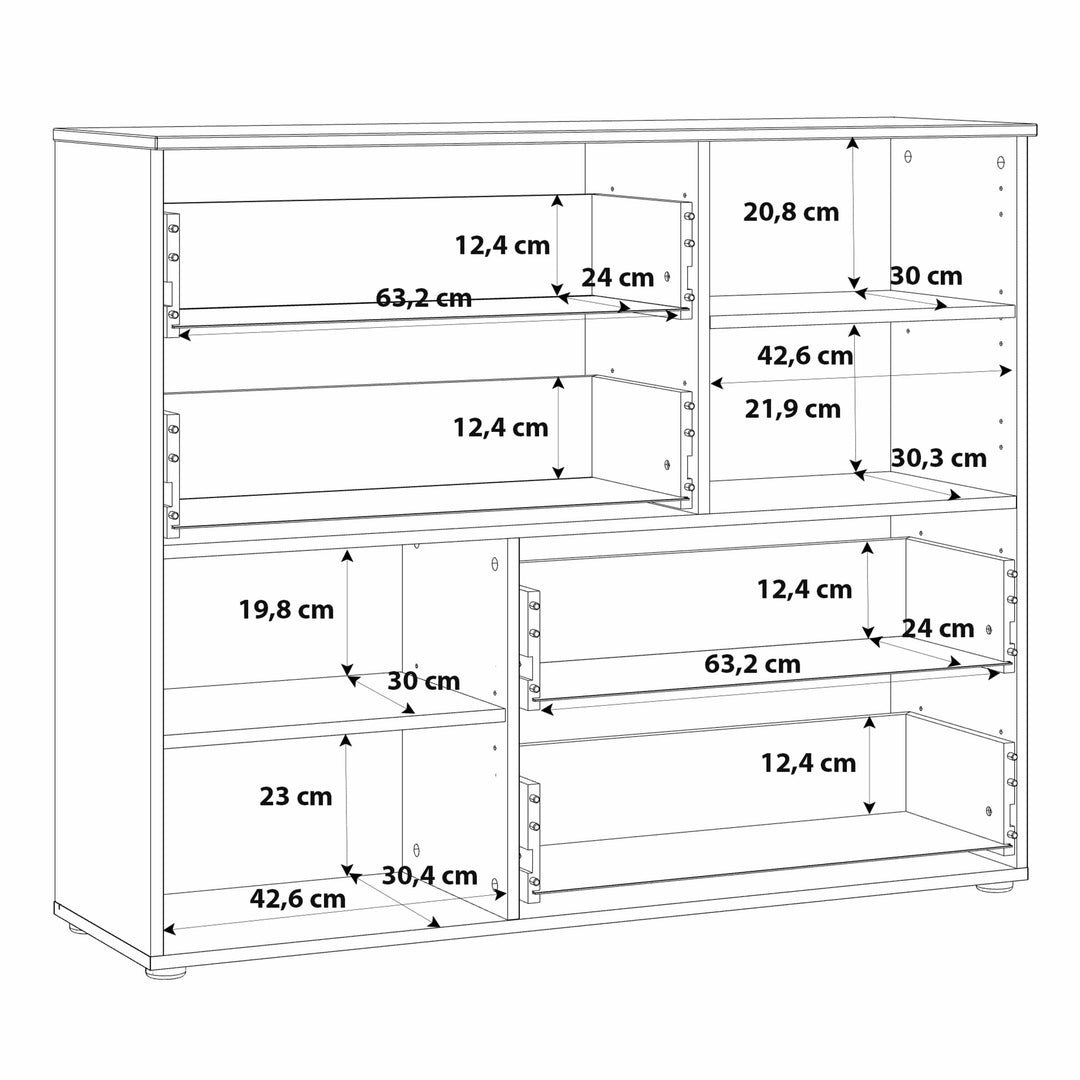 Sienna Abstract Chest of in White/White High Gloss - TidySpaces