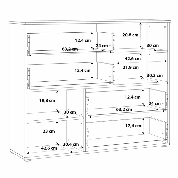 Sienna Abstract Chest of in White/White High Gloss - TidySpaces