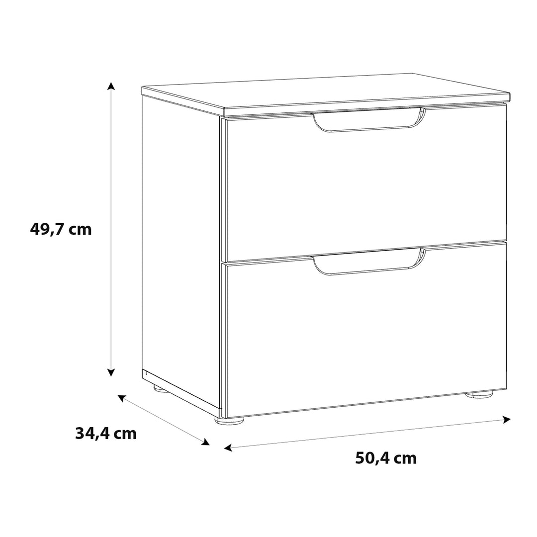 Sienna Bedside in White/White High Gloss - TidySpaces