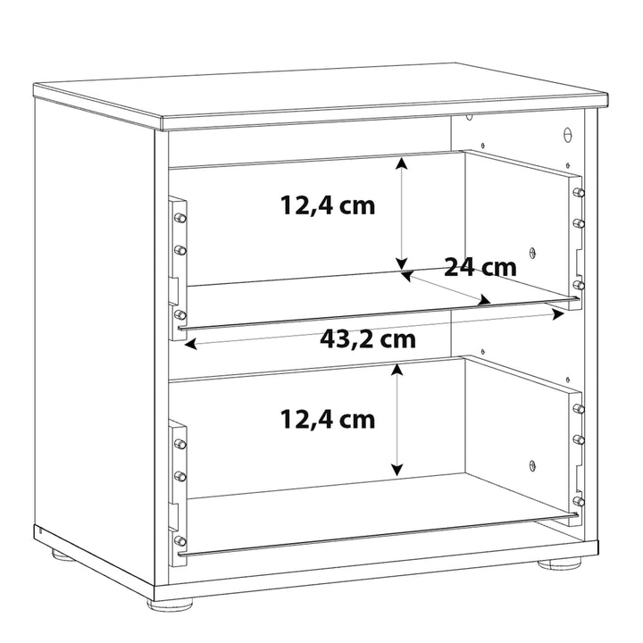 Sienna Bedside in White/White High Gloss - TidySpaces