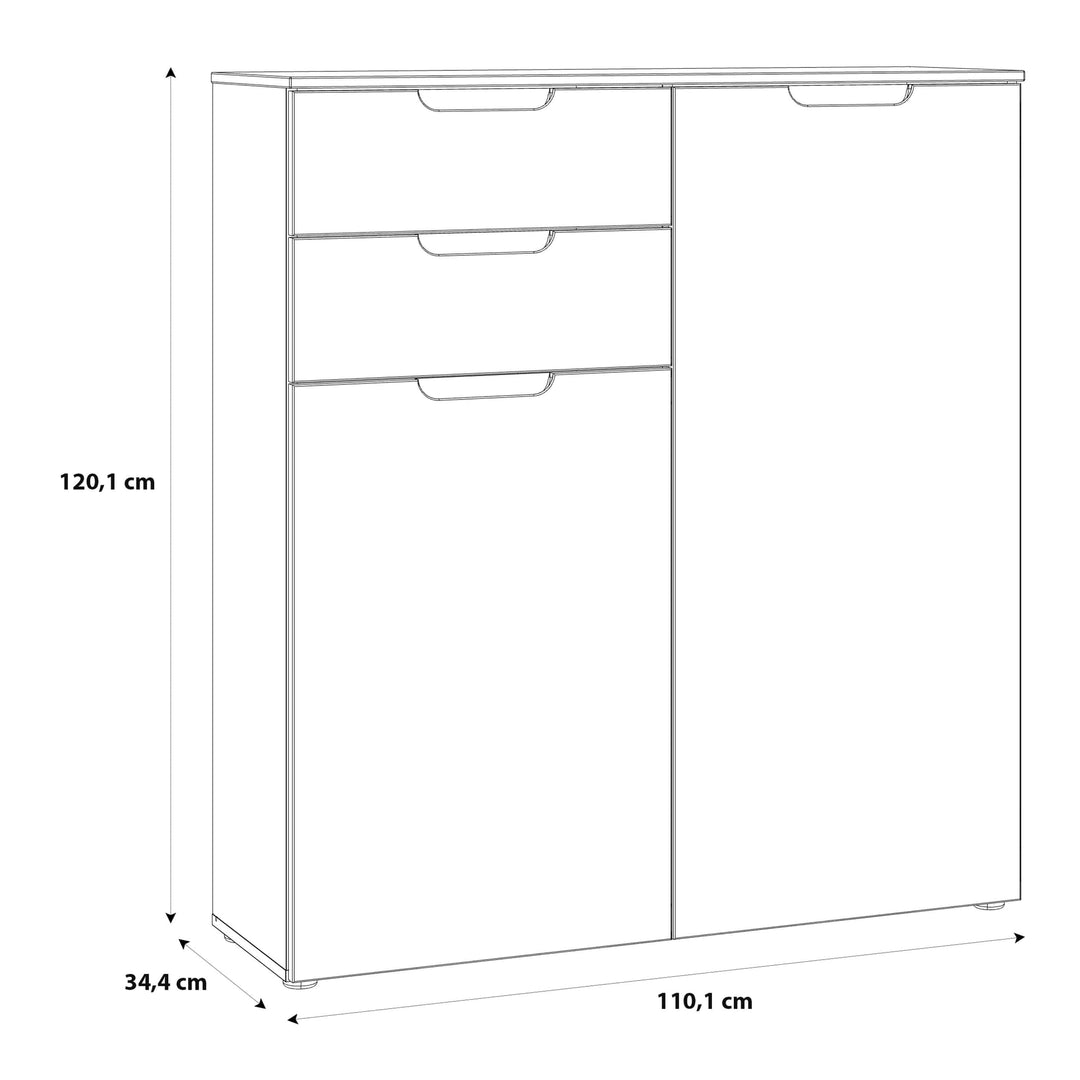 Sienna Chest of Drawers in White/White High Gloss - TidySpaces