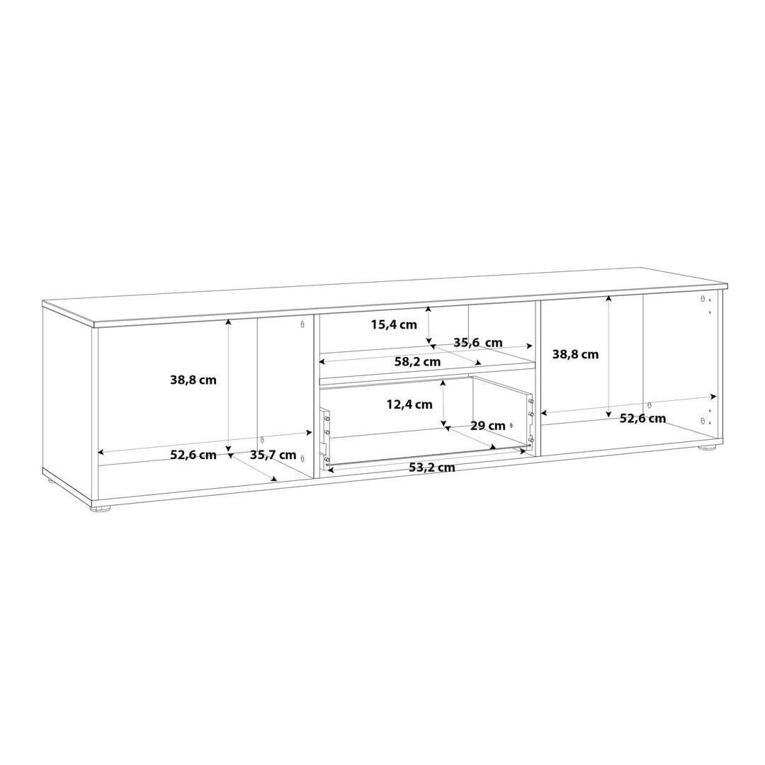 Sienna TV Unit  in White/White High Gloss - TidySpaces