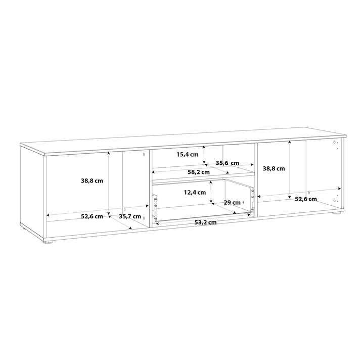 Sienna TV Unit  in White/White High Gloss - TidySpaces