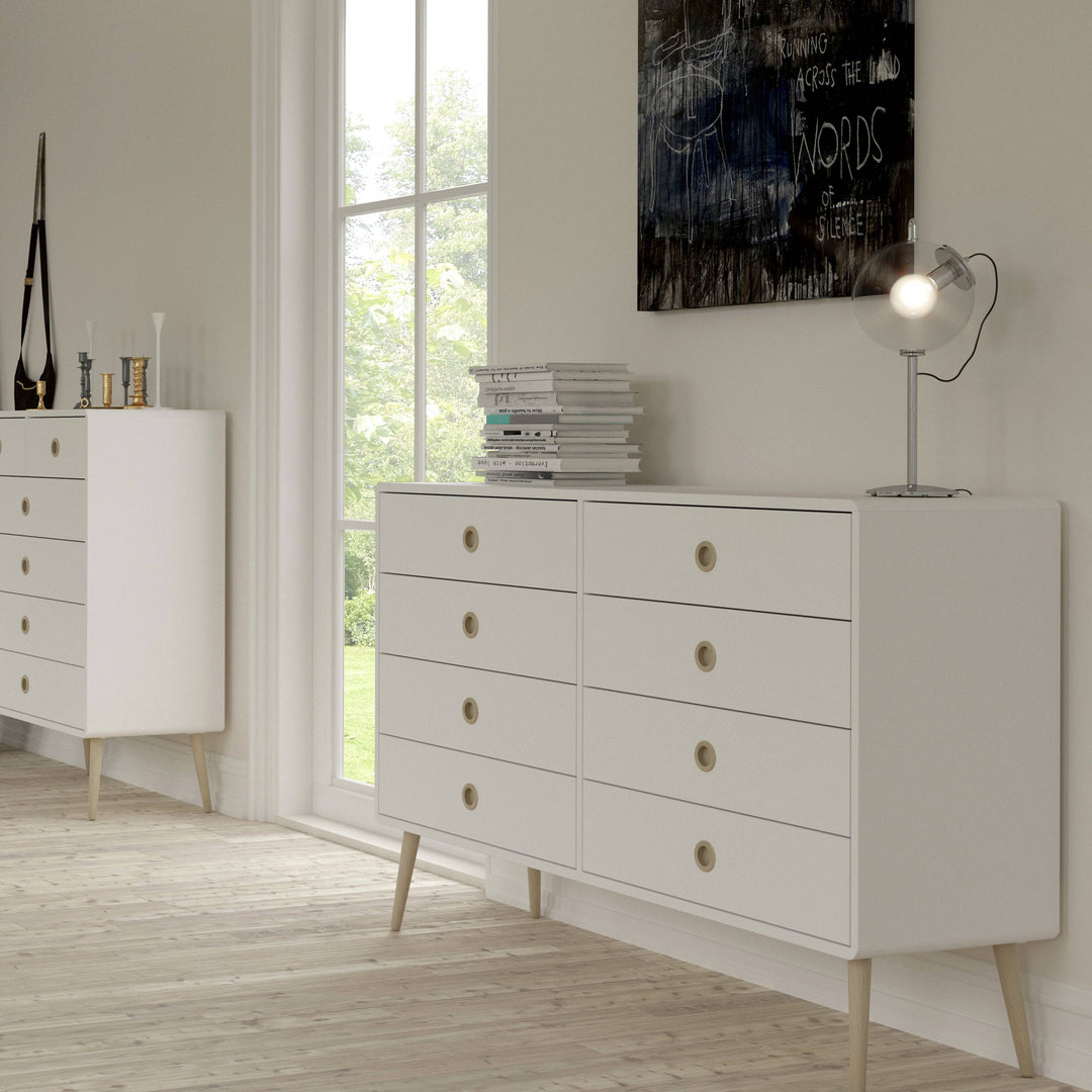 Softline 4 + 4 Wide Chest Off White - TidySpaces