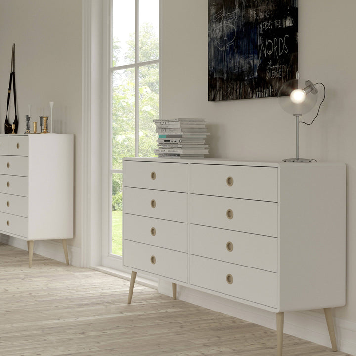 Softline 4 + 4 Wide Chest Off White - TidySpaces