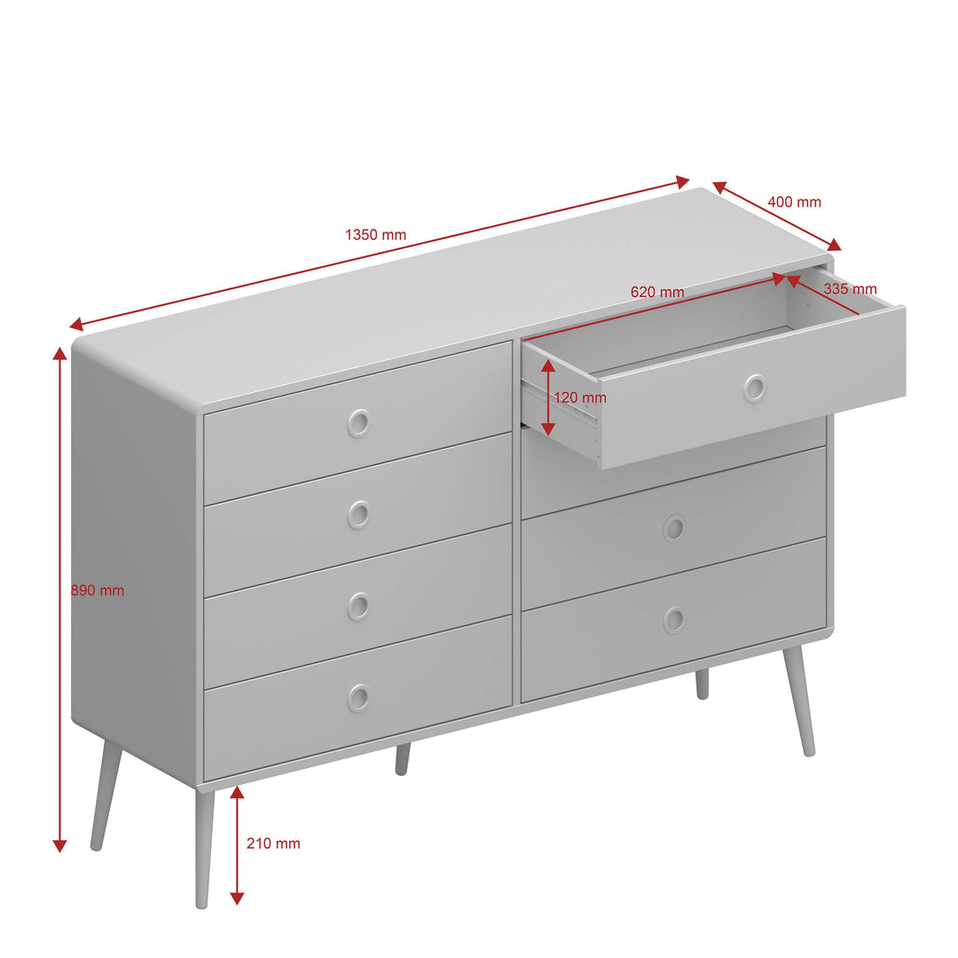 Softline 4 + 4 Wide Chest Off White - TidySpaces