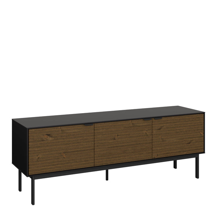 Soma TV Table 3 Doors, Granulated Black Brushed espresso - TidySpaces