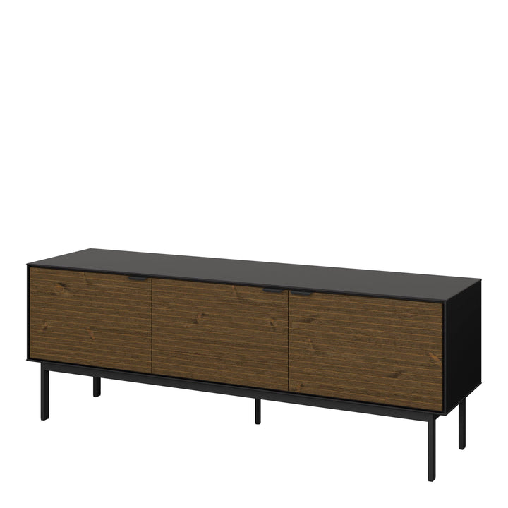 Soma TV Table 3 Doors, Granulated Black Brushed espresso - TidySpaces