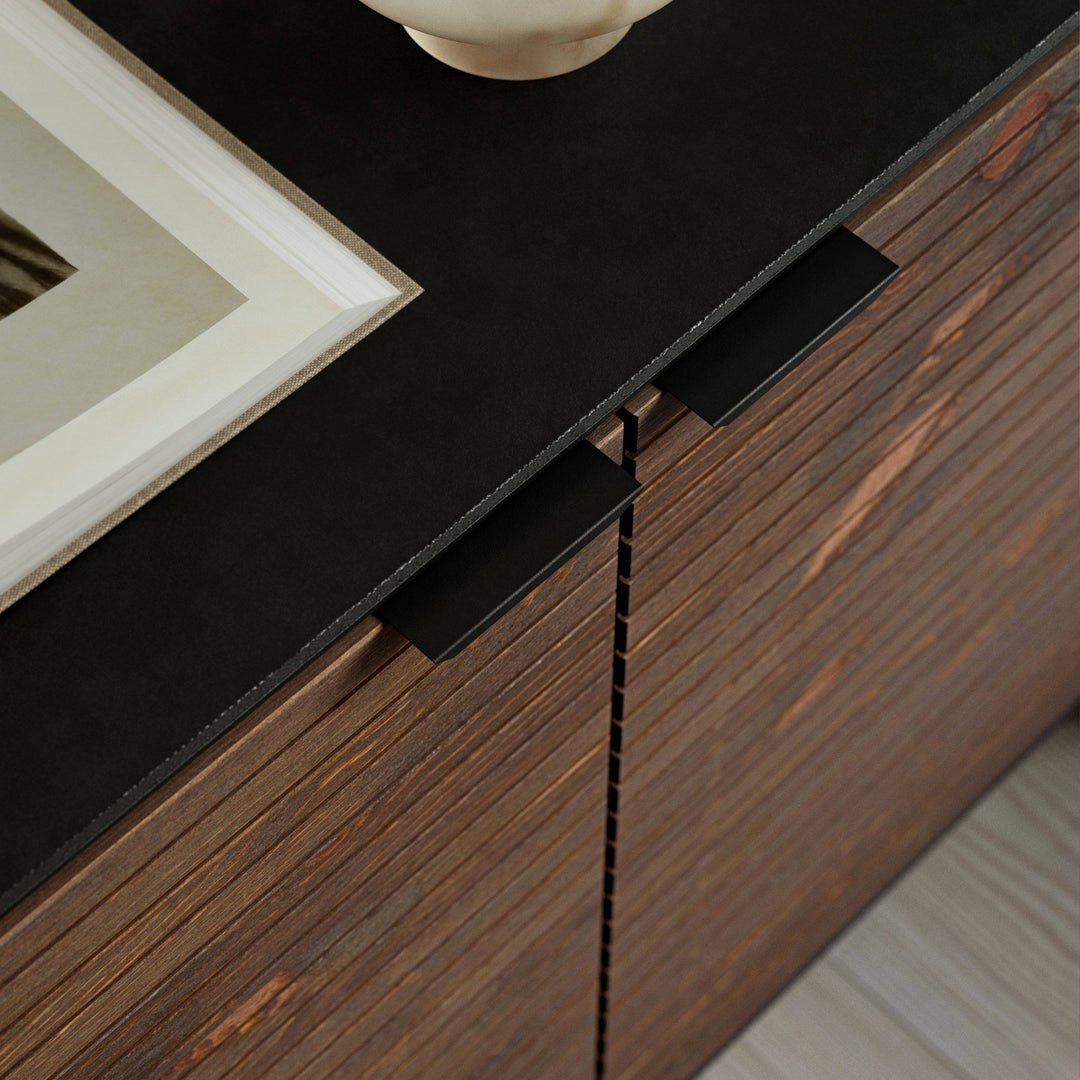 Soma TV Table 3 Doors, Granulated Black Brushed espresso - TidySpaces